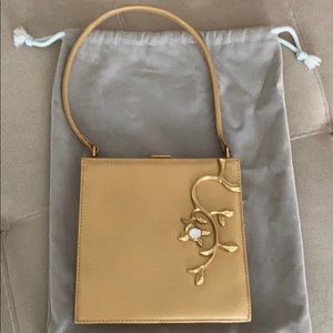 Lalique limited edition gold leather bag